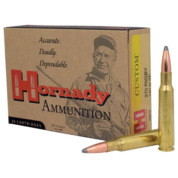 Hornady Custom Lite Rifle Ammunition .275 Rigby 140 gr SP 2680 fps 20/ct
