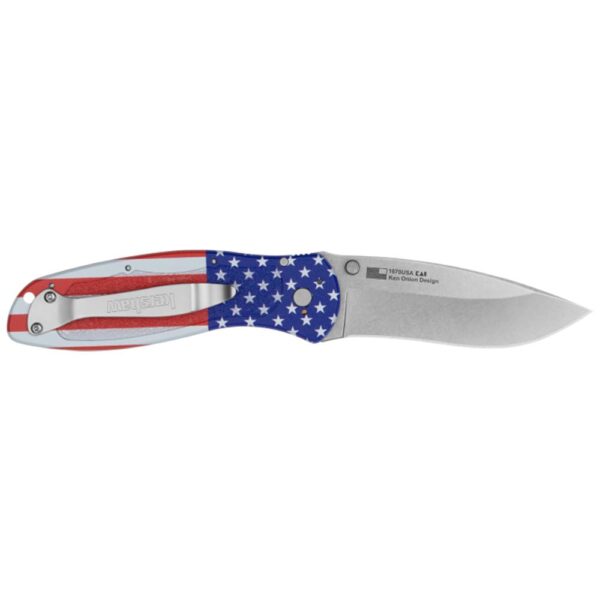 Kershaw Blur Folding Knife 3-2/5″ Drop Point Blade USA Flag