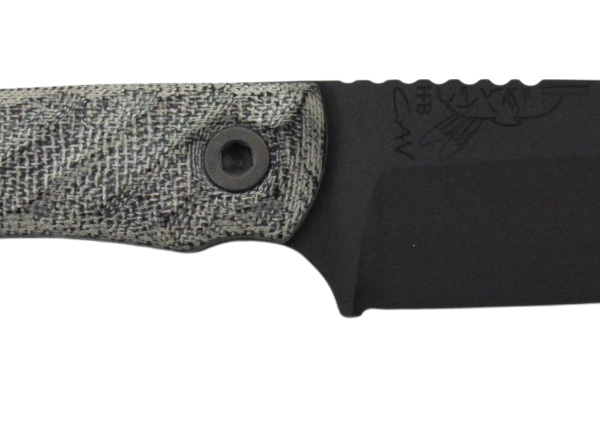 HALF FACE BLADES CAVNER JR 3.5″ BLADE, 7.5″OA, S45VN ARMOR BLK, GRY MICARTA GRIP