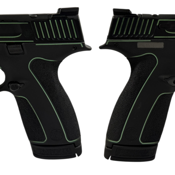 SMITH & WESSON M&P 9 SHIELD X NTS BLACK/LIME GREEN PISTOL 3.6″ N.S. 1-13RD, 1-15RD MAG