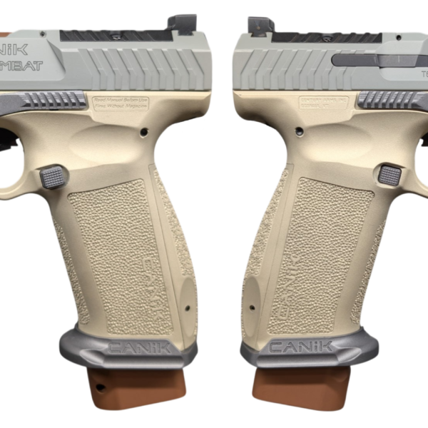 CANIK TTI COMBAT SUGA BEAR CHAMPAGNE/TUNGSTEN 9MM PISTOL 4.6″ 2-18RD