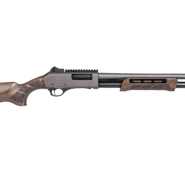 PANZER ARMS CQB PUMP 12G 18.5″ GRAY/WALNUT, MLOK SIDE SADDLE, DOOR BREECHER