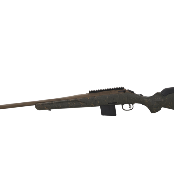 RUGER AMERICAN G2 PRED WILDERNESS TOPO RFL 350 LGD 22″ T.B. SPIRAL BBL, GRN SPLTR,BRNT BRNZ 5RD