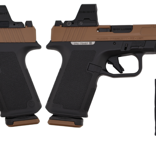 RUGER RXM 9MM PISTOL 4″ TACPAC BLACK/TAN, OSIGHT OPTIC, DRAGO BAG, 2-15RD MAGS