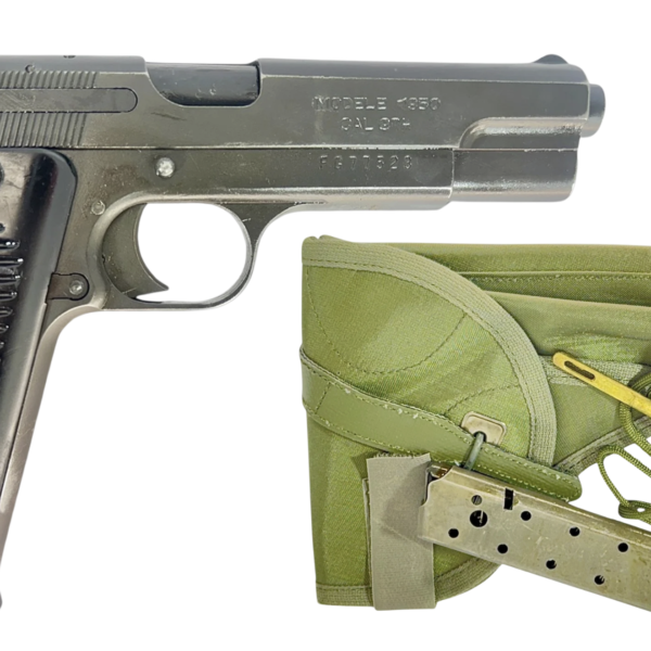 NAVY ARMS MAC 50 PISTOLS SURPLUS 9MM PISTOL W/ HLSTER, CLEANING KIT, LANYARD, ORIGINAL FRENCH MANUAL
