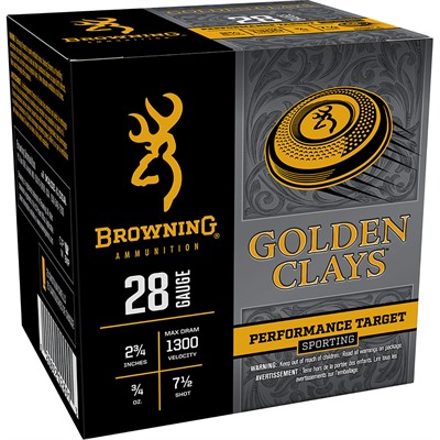 GOLDEN CLAYS 28 GAUGE 2-3/4” 3/ OZ #7.5 SHOT 25/BOX
