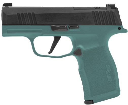 P365X Bama Breeze 9mm 3.1″ OR Blk/Teal 2/12rd