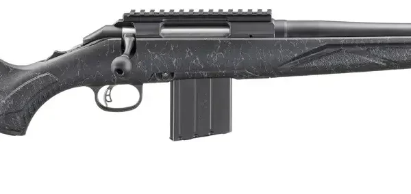 RUGER AMERICAN G2 PATROL 6MM ARC 16.10″ BULL CONTOUR BLACK SPLATTER 10RD