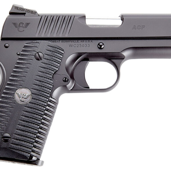 Wilson Combat ACPCP45 ACP Compact SAO 45 ACP 4″ 7+1 Black Armor-Tuff Carbon Steel Black G10 Eagle Claw Grip