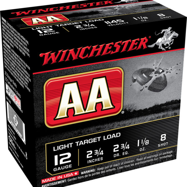 Winchester Ammo AA128VP AA Light Target 12Gauge 2.75″ 1 1/8oz 8Shot 100 Bx/2 Case *Value Pack