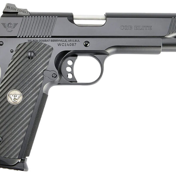 Wilson Combat CQBEFS9 CQB Elite 9mm Luger 10+1 5″ Match Grade Barrel, Black Serrated Carbon Steel Slide, Black Armor-Tuff Carbon Steel Frame w/Beavertail, Black G10 Grip