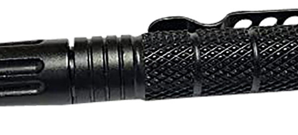 Uzi Accessories UZITACPEN2BK UZI Defender Black Aluminum Self Defense Pen Features Glass Breaker