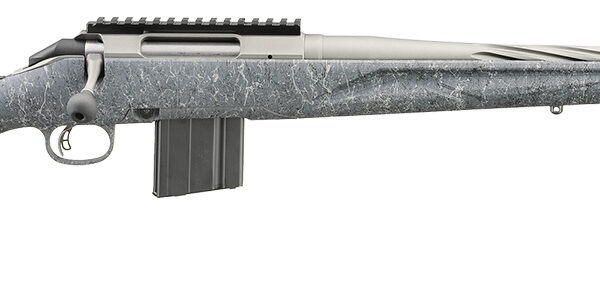 Ruger 46910 American II Full Size 6mm ARC 10+1 20″ Cobalt Cerakote Spiral Fluted Threaded Barrel & Alloy Steel Receiver w/Picatinny Rail, Gray Splatter Adj LOP Synthetic Stock