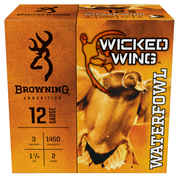 Browning Ammo B193421232 Wicked Wing  12Gauge 3″ 1 1/4oz 2Shot 25 Per Box/10 Case
