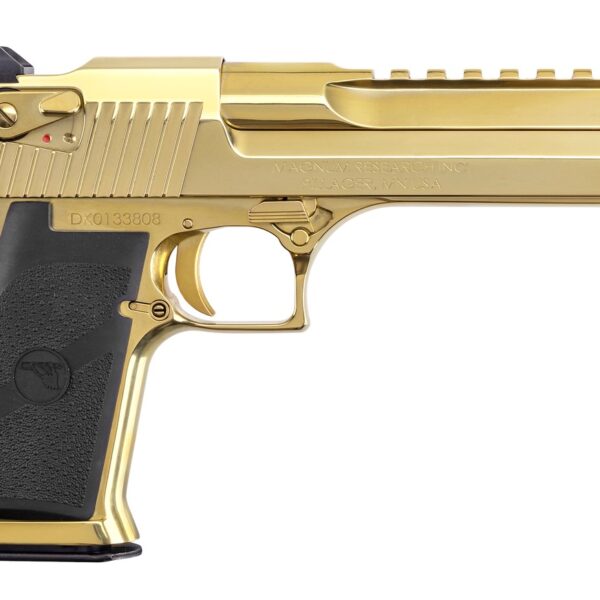 Magnum Research DE357ZNG Desert Eagle Mark XIX 357 Mag 9+1 6″ Picatinny Rail Barrel, Gold Zirconium Nitride Serrated Slide & Frame