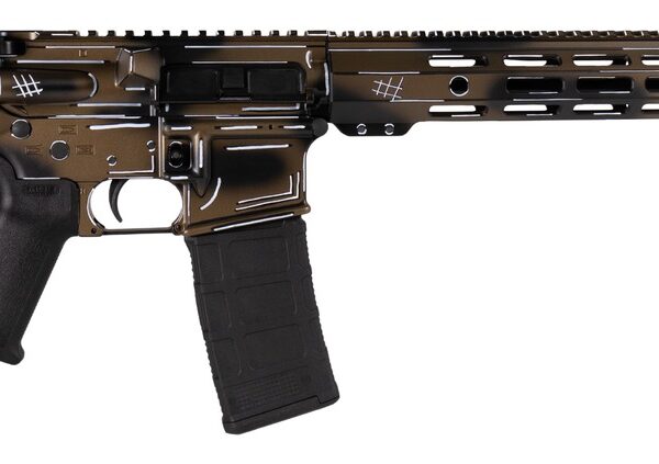 Shark Coast Tactical SCC101969ABRZ Anime-15  5.56 NATO 30+1 16″ Black Nitride Threaded Barrel, Bronze Cerakote Aluminum Receiver w/Picatinny Rail, M-LOK Handguard, Magpul Collapsible Black Polymer Sto