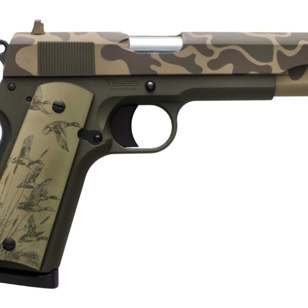 Tisas Arms 10100516AA4 1911 A1 Stakeout Sports South Exclusive 45 ACP 8+1 5″ Carbon Steel Barrel & Slide, Carbon Steel Frame w/Beavertail