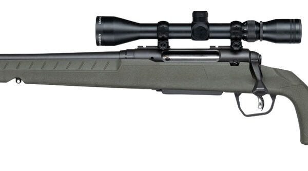 Savage Arms 33194 Axis 2 XP 30-06 Springfield 4+1 20″ Matte Black Carbon Steel Threaded Barrel & Drilled & Tapped Receiver, OD Green Synthetic Fixed w/Pistol Grip Stock, 3-9x40mm Duplex Scope, Left Ha