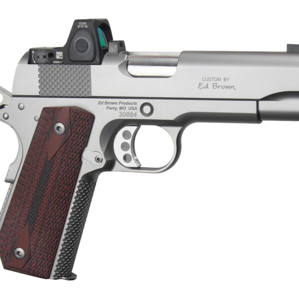Ed Brown Kobra Carry w/Optic 45 ACP 7+1 4.25″ Stainless Steel Barrel, Serrated w/Optic Slide & Frame, G10 Grip, Trijicon RMRcc 3.25 MOA Sight, Right Hand