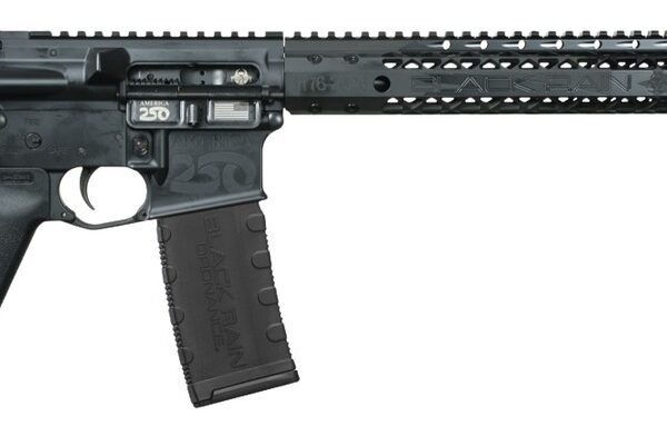 Black Rain Ordnance BRO-AMFLAG-BLKOUT-250 Spec15 250th Anniversary 5.56 NATO 30+1 16″ 250th Anniversary Engraving Aluminum Receiver w/Picatinny Rail, Magpul MOE SL Black Polymer Stock. Black Magpul Gr