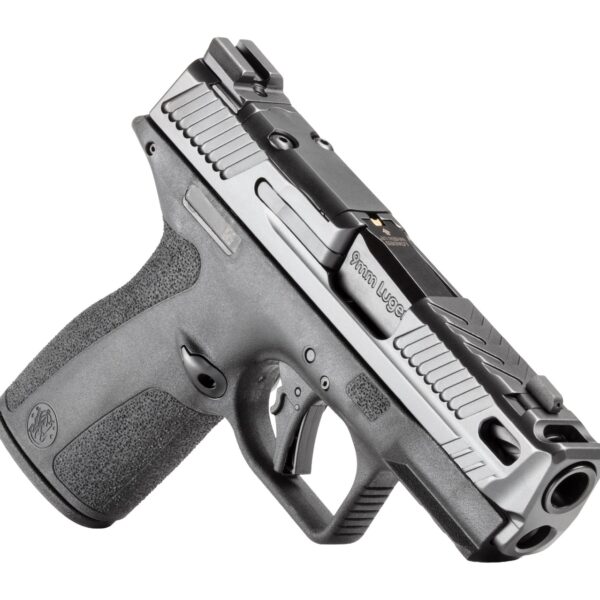 Smith & Wesson 14775 M&P9 Shield X Sub-Compact Frame 9mm Luger 10+1 3.60″ Black Armornite Fluted Ported Barrel, Black Armornite Stainless Steel Optic Ready/Serrated Slide, Black Polymer Frame w/Picati