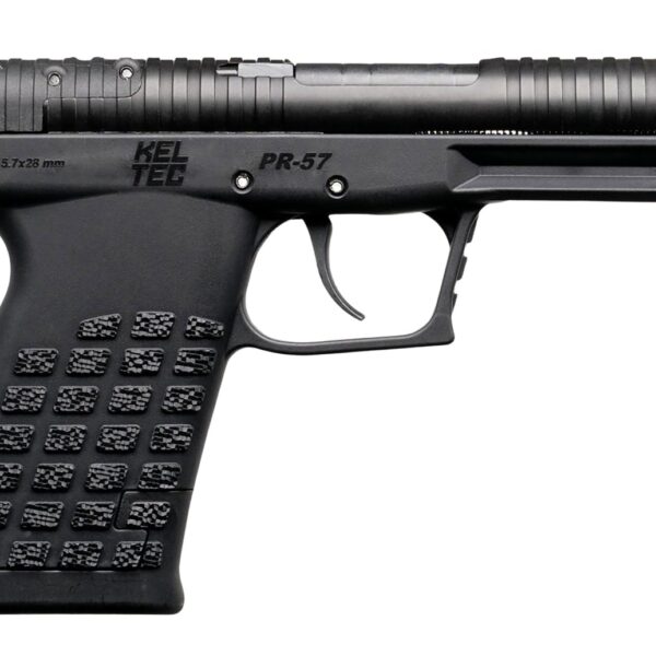Kel-Tec PR57BLK10 PR-5.7  Compact 5.7x28mm 10+1 4.64″ Stainless Rotary Barrel, Black Oxide Steel Optic Ready/Serrated Slide, Black Polymer Frame w/Accessory Rail, Textured Grip