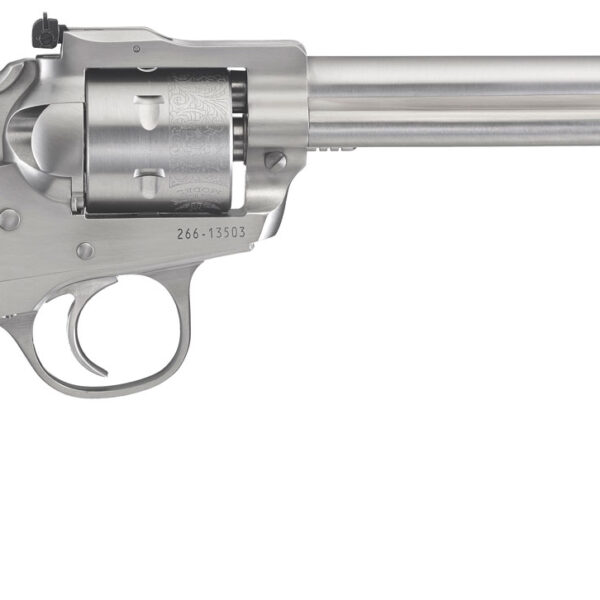 Ruger 0680 Blackhawk  Sports South Exclusive 22 LR 6rd 6.50″ Barrel, Stainless Steel Barrel/Cylinder/Frame, Exposed Hammer, Bisley Hardwood Grip, Ramp Front/Adjustable Rear Sights