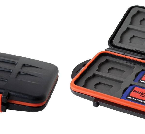 Stealth Cam STCMCSC Memory Card Storage Case Black/Red Black/Orange Polycarbonate Includes 12 Full Sized SD Cards