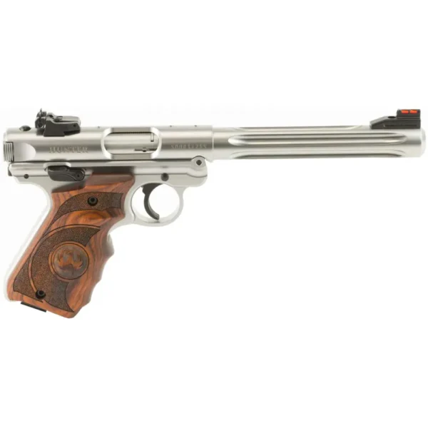 RUGER MRK IV HNTR 22LR 6.9″ STS TRGT WD GRP FO ADJ SGHT 10RD