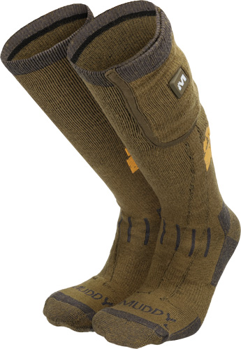 MUDDY NUCLEUS HEATED SOCKS – BROWN CLAY LARGE/X-LARGE