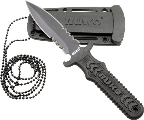 RUKO FIXED 3″ NECK/BOOT KNIFE – NYLON HANDLE CLAMSHELL