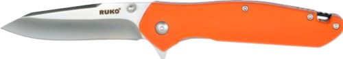 RUKO FOLDER TACTICAL KNIFE – 3.25″ ORANGE HANDLE CLAMSHELL