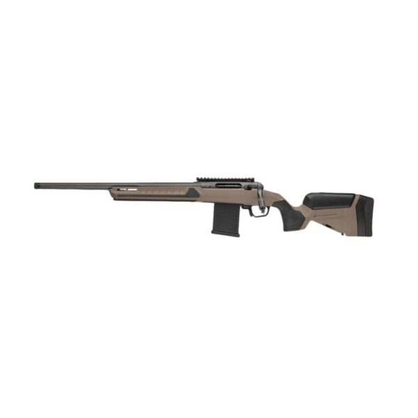 Savage 110 Core Tactical Left Hand Rifle .308 Win 10rd Magazine 24″ Platinum Cerakoted Fluted Threaded Barrel Tan Stock