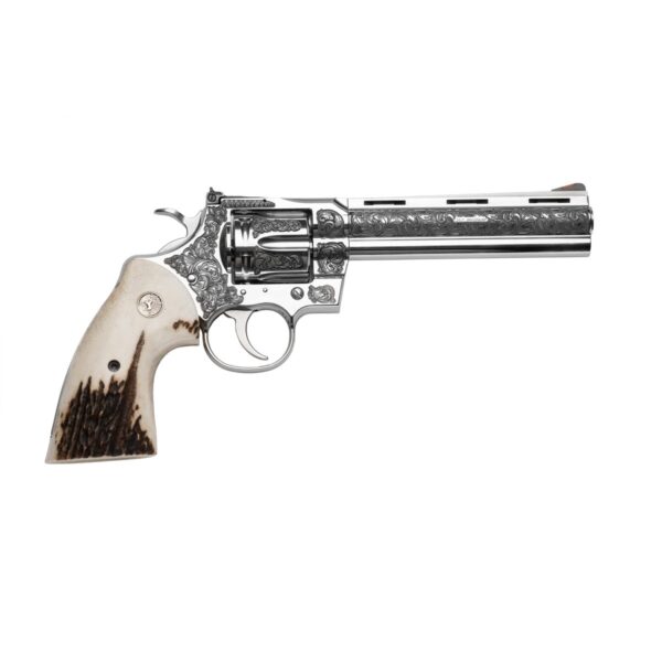 Colt Python Handgun .357 Mag 6rd Capacity 6″ Barrel Stainless Engraved Finish Stag Grips