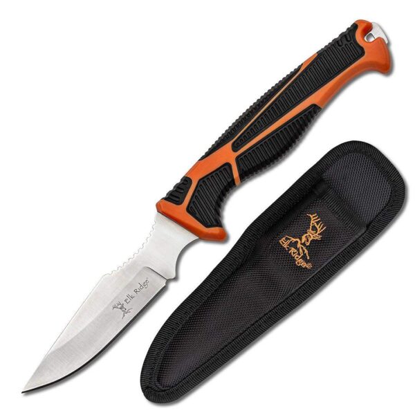 Master Cutlery Elk Ridge Trek Fixed Knife 4″ Blade Orange and Black