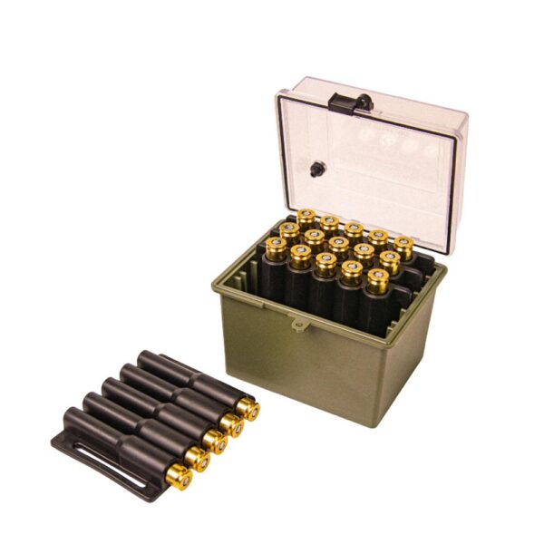 Berry’s Mfg Safari Ammo Box 20rd Small Rifle Clear/Olive