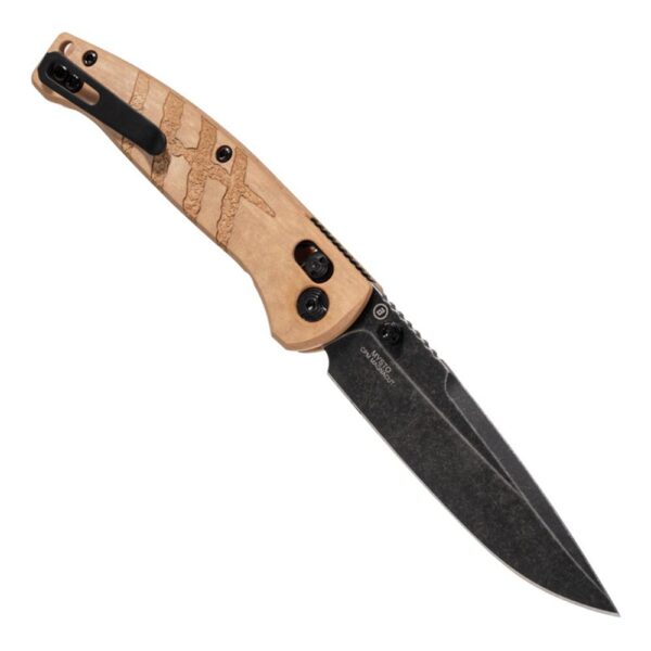 Hogue Mysto Folding Knife 3-2/5″ Drop Point Blade Maple Valley Richlite Frame
