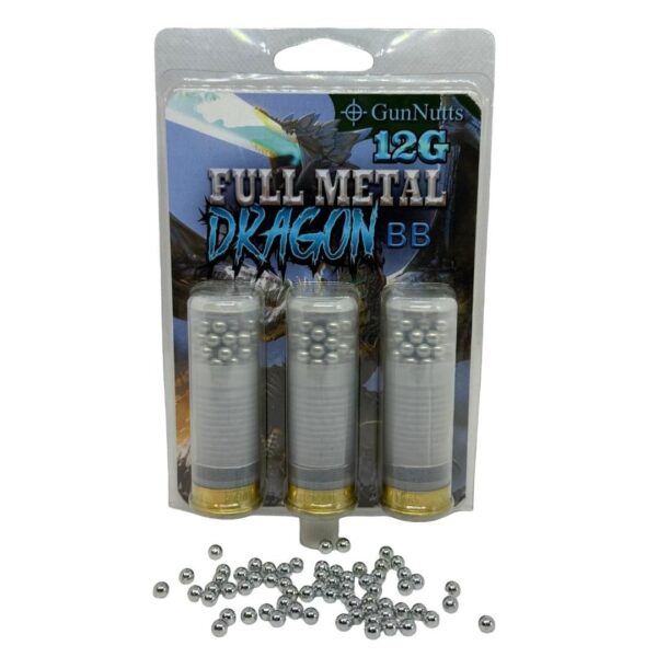 GunNutts Full Metal Dragon BB With Dragon’s Breath Shotshell Ammunition 12ga 2-3/4″ BB  3/ct