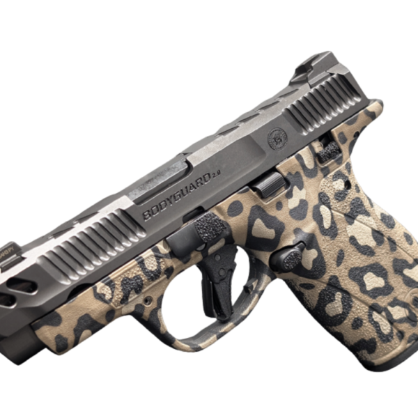 SMITH & WESSON PC BODYGUARD 2.0 CARRY COMP LEOPARD PRINT 380ACP PISTOL 3.1″ M.S 1-10RD, 1-12RD MAG