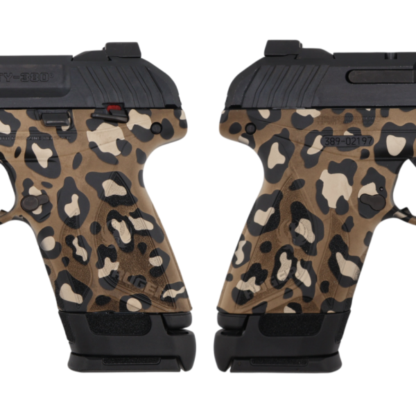 RUGER SECURITY 380ACP LEOPARD PRINT PSTL 3.42″ BBL 15+1RD BLK F.O. FRONT SIGHT