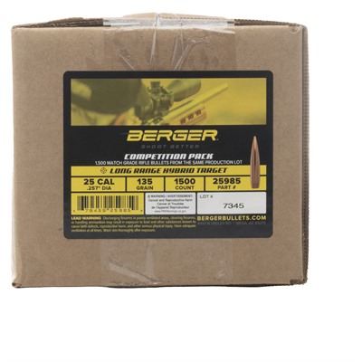 25 CALIBER (0.257”) 135GR LR HYBRID TARGET BT 1500/BOX