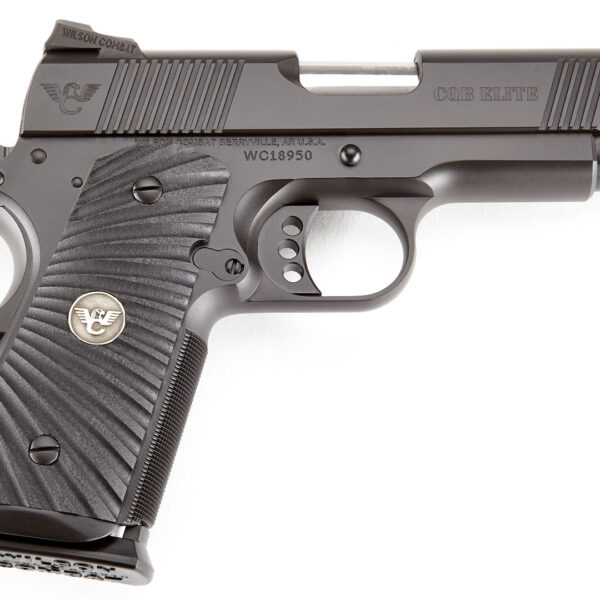 Wilson Combat CQBECP9 CQB Elite Compact Frame 9mm Luger 10+1/9+1 4″ Stainless Match Grade Barrel, Black Serrated Carbon Steel Slide, Black Carbon Steel Frame w/Beavertail, Black G10 Starburst Grip