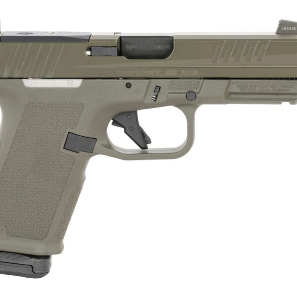 Ruger 19440 RXM  Sports South Exclusive Compact 9mm Luger 15+1 4″ Black FNC Nitride Threaded Barrel, OD Green Alloy Steel Optic Ready/Serrated Slide, OD Green Polymer Frame w/Accessory Rail, Textured