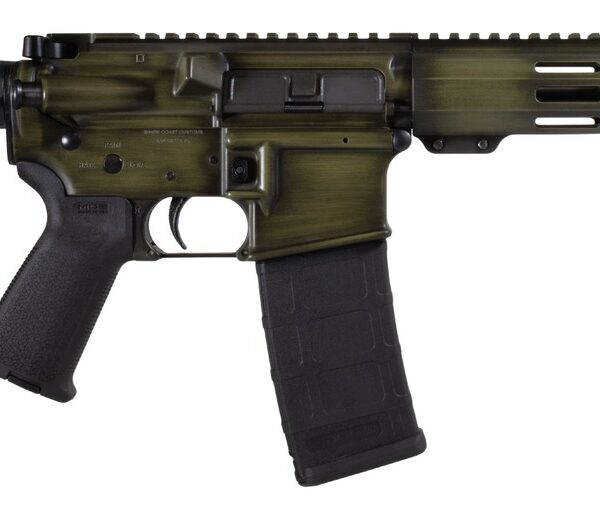 Shark Coast Tactical SCC07183GRNBW-P Distressed 5.56 NATO 30+1 10.50″ Black Nitride Threaded Barrel, Aluminum Receiver w/Picatinny Rail, M-LOK Handguard, Polymer SB Tactical SBA3 Brace, Magpul MOE Gri