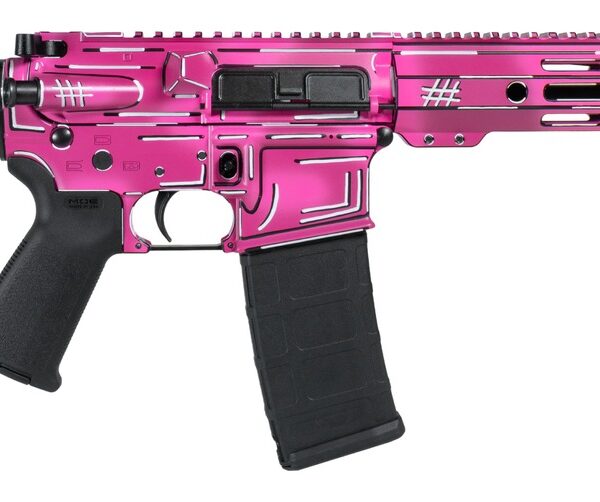 Shark Coast Tactical SCC06254APK-P Anime-15 Pink 5.56 NATO 30+1 10.50″ Black Nitride Threaded Barrel, Pink Cerakote Aluminum Receiver w/Picatinny Rail, M-LOK Handguard, Polymer SB Tactical SBA3 Brace,