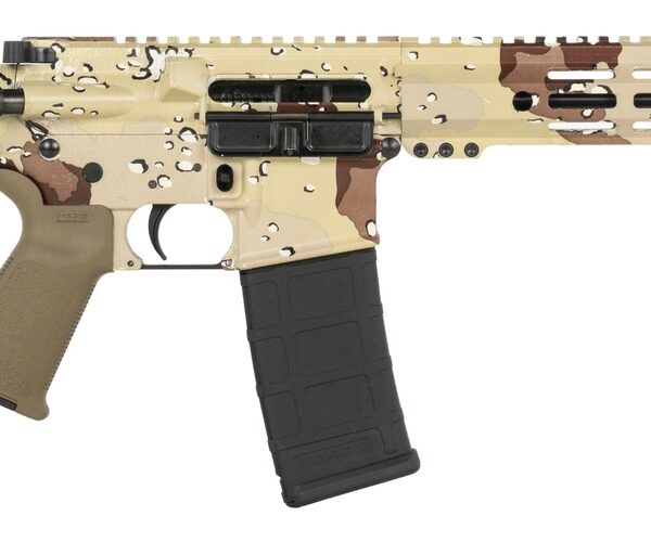 Shark Coast Tactical SCC07145CHCHIP-P Chocolate Chip 5.56 NATO 30+1 10.50″ Black Nitride Threaded Barrel, Aluminum Receiver w/Picatinny Rail, M-LOK Handguard, Polymer SB Tactical SBA3 Brace, Polymer