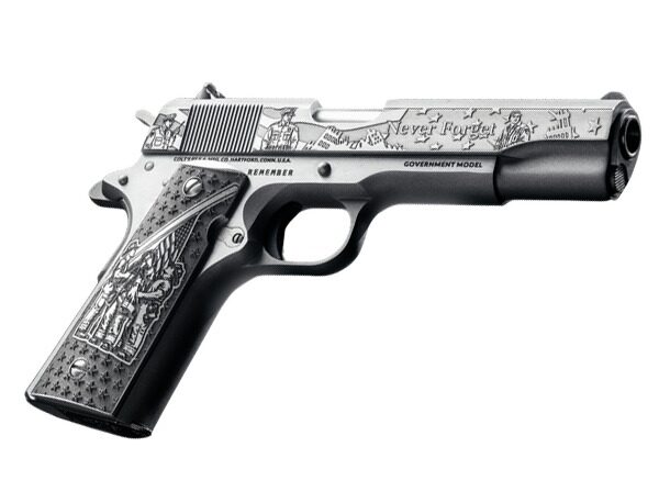 CNC Firearms CNCREMEMBER Colt Remember 9/11 Government Frame 45 ACP 7+1 5″ Stainless Barrel. Stainless Steel Engraved Slide, Engraved Aluminum Grip