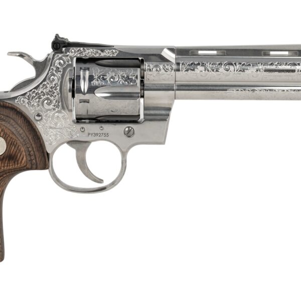 Colt Mfg PYTHONSP6WTSSEGG Python Sports South Exclusive 357 Mag/38 Special 6 Shot 6″ Vent Rib Stainless Steel Barrel, Cylinder & Frame, Walnut Grip, Transfer Bar Safety, Exposed Hammer