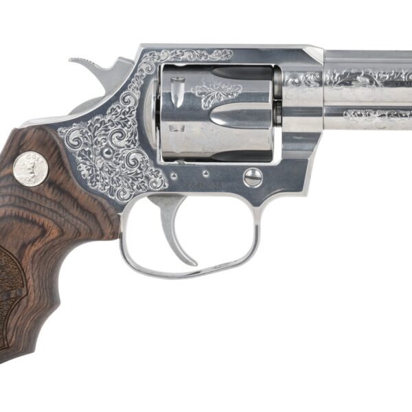 Colt Mfg KCOBRASB3RBBSEG King Cobra 357 Mag 6 Shot 3″ Stainless Steel Barrel, Cylinder & Frame, Walnut Grip, Transfer Bar Safety, Exposed Hammer