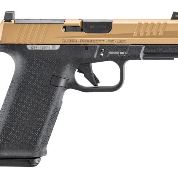 Ruger 19498 RXM 9mm Luger 17+1 4″ Black FNC Nitride Barrel, Copper PVD Alloy Steel Optic Ready Slide, Black Polymer Frame w/Accessory Rail, Magpul EHG Grip, RMR/RMSc/DPP Footprint